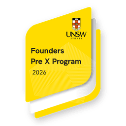 UNSW Founders Pre X Program 2026 (Pre-Accelerator) badge, issued by UNSW